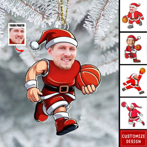 2024 New Release - Personalized Santa Claus Basketball Acrylic Ornament