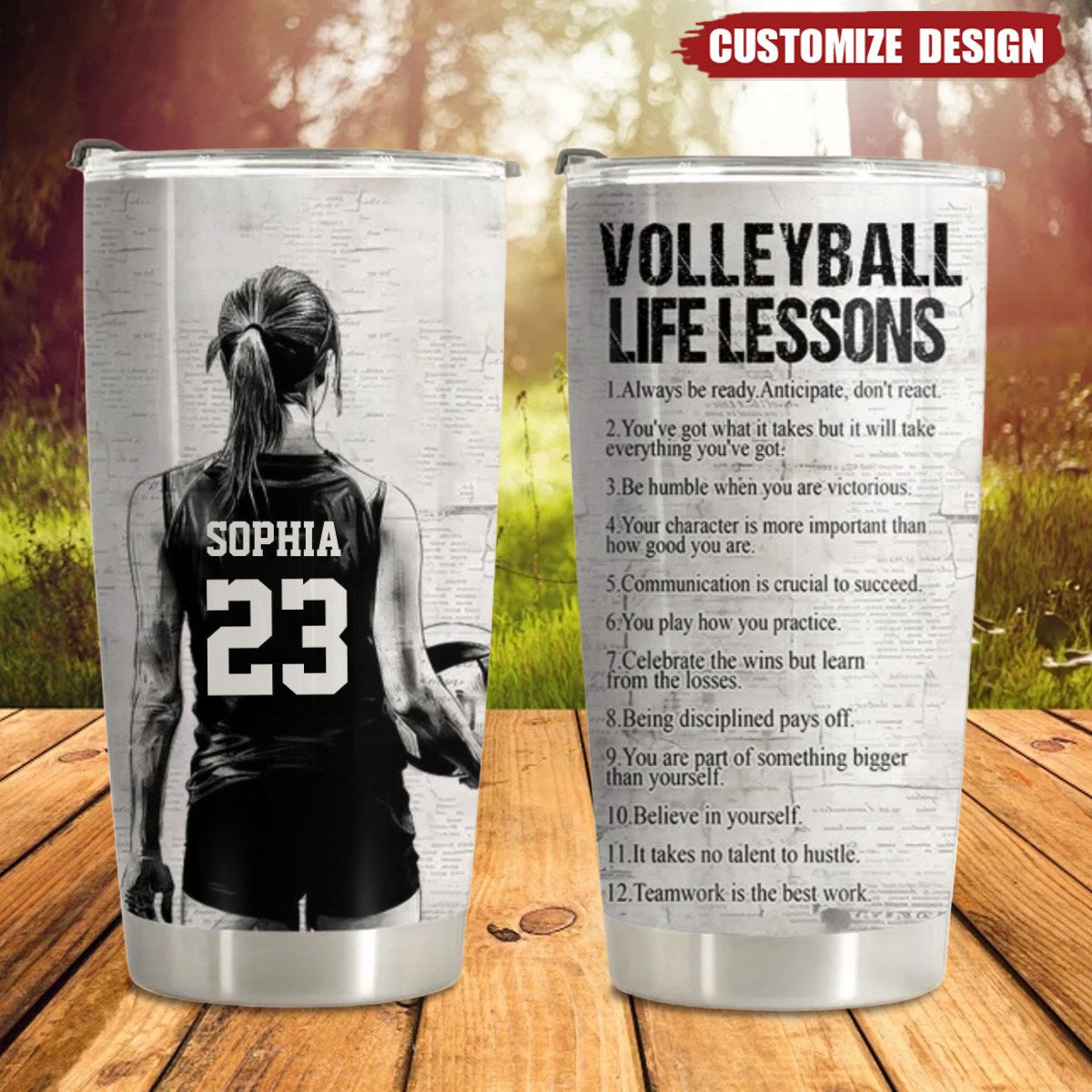 Personalized Volleyball Life Lessons Tumbler - Gift For Volleyball Lovers