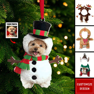 Personalized Dog Face Christmas Acrylic Ornament - 2024 New Release