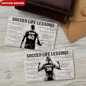 Personalized Soccer Life Lessons Wallet Card - Gift For Soccer Lovers