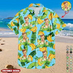 Custom Photo Pet Face Family Tropical Background - Personalized Hawaiian Shirt