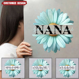 Mom Grandma Flower Daisy Color And Kids Personalized Decal Sticker