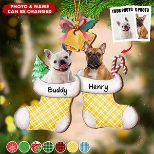 2024 New Release - Pet in Stocking - Personalized Wooden Ornament, Gift For Pet Lover