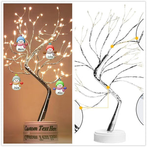 Personalized Snowman Family LED Tree Light