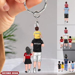 Personalized Dad/Grandpa With Kids Acrylic Keychain