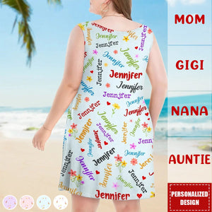 Blessed To Be Called Grandma Nana - Personalized Sleeveless Tank Dress