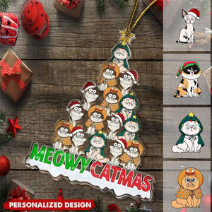 2024 New Release Meowy Catmas Funny Cartoon Cats - Personalized Acrylic Ornament