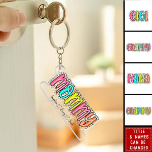 Gift For Grandma With Kids Name - Personalized Acrylic Keychain