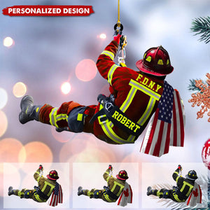 2024 New Release Personalized US/CA Firefighter Name & Department Car Hanging Ornament And Christmas Ornament