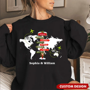 Personalized Travel Adventure Sweatshirt, Custom Traveling Destination - Gift for Travelers