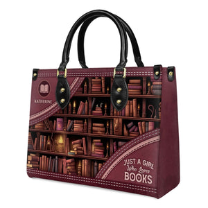 Just A Girl Who Loves Books Personalized Leather Handbag