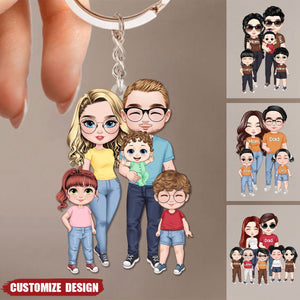 Doll Personalized Family Keychain - Gift For Family