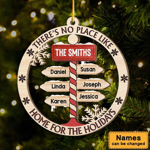 Personalized Home for the Holidays North Pole Wood Circle Ornament - 2024 New Release