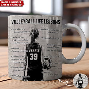 Personalized Volleyball Life Lessons Mug - Great Gift For Volleyball Lovers