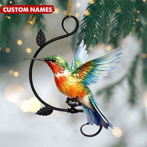 New Release - Personalized Colorful Hummingbird Christmas Ornament