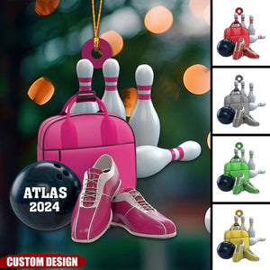 Personalized Bowling Ornament, Gift For Bowling Players - 2024 New Release