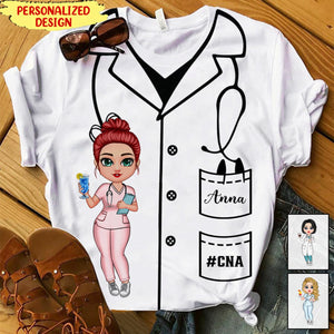 Blouse Nurse Pattern Doll Nurse Personalized T-shirt