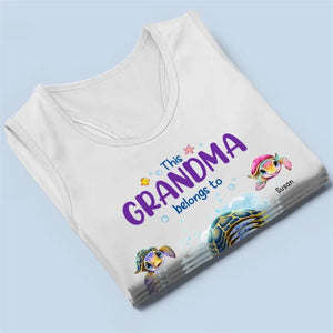 This Grandma Belongs To - Family Personalized Racer Back Tank Top - Gift For Mom, Grandma