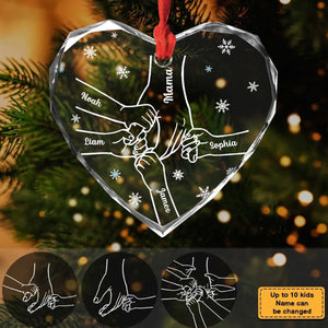 2024 New Release Hold My Hand Hold My Heart-Personalized Ornament-Gift For Mom Grandma