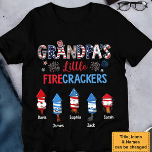 Gift For Grandpa Grandpa's Little Firecrackers T-Shirt