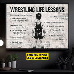 Personalized Wrestling Boy/Girl Life Lessons Poster - Gift For Young Wrestling Fans