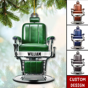 Personalized Barber Chair Christmas Ornament - 2024 New Release