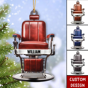 Personalized Barber Chair Christmas Ornament - 2024 New Release