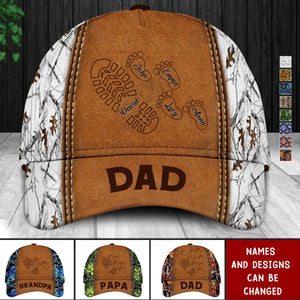 Personalized Best Dad/Grandpa Ever Footprints Cap