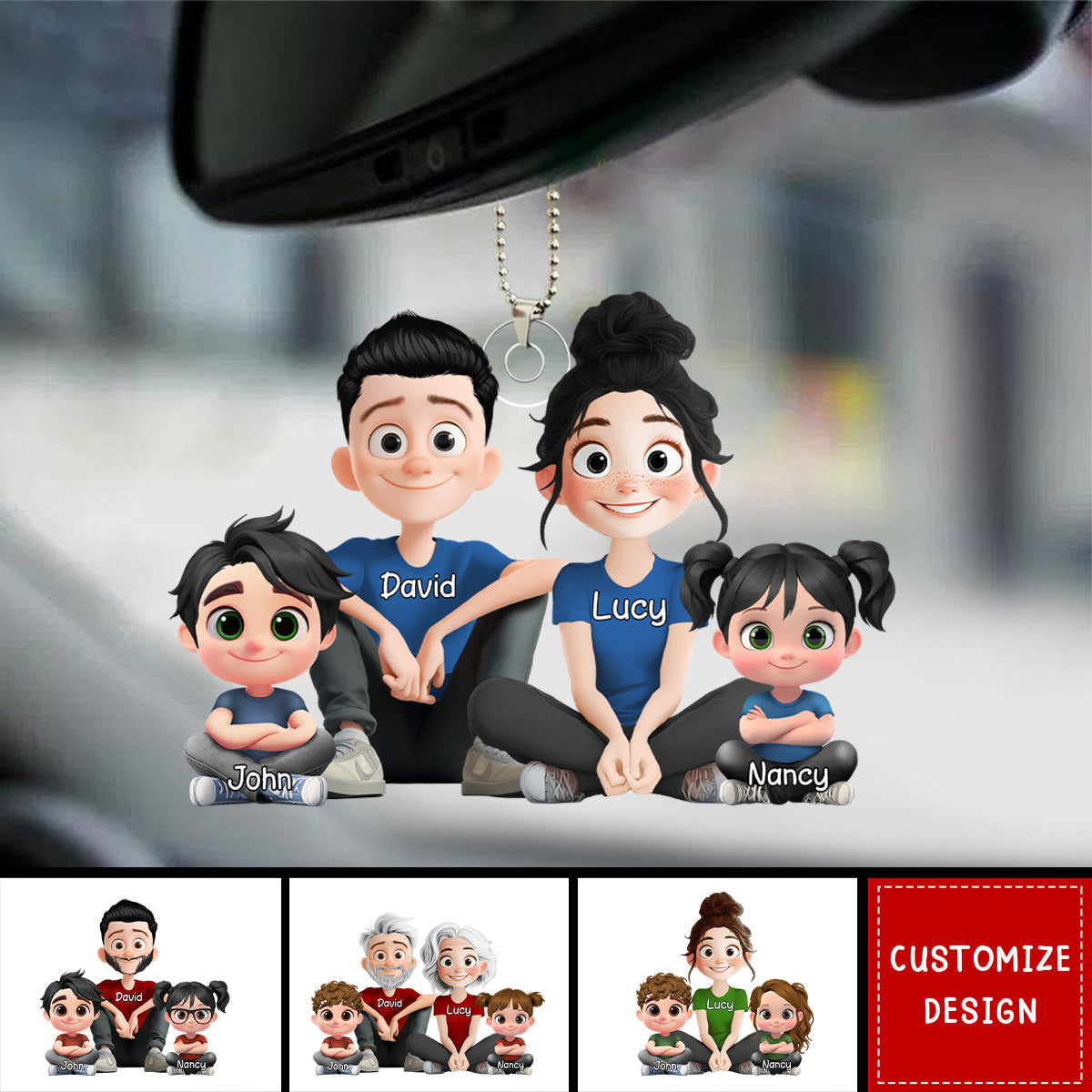 Personalized Cute Cartoon Family Ornament - Gift For Your Family