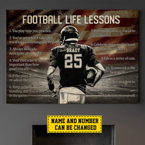 Personalized Football Life Lessons Poster-Gift For Football Lovers