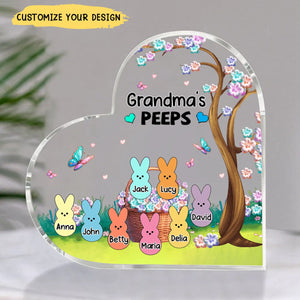 Grandma's Marshmallow - Personalized Heart Shaped Acrylic Plaque