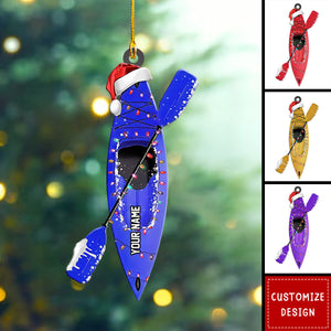 Personalized Kayak Acrylic Christmas Ornament Gift For Water Sports Lovers - 2024 New Release