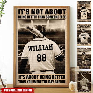 Be The One Every One Wants To Watch, Custom Baseball Player Personalized Poster