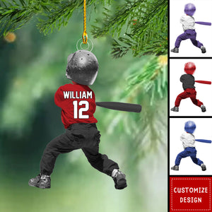 Personalized Baseball Acrylic Christmas Ornament