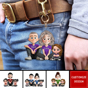 Personalized Cute Cartoon Family Keychain - Gift For Your Family