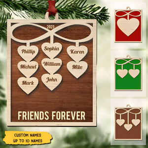 Friends Forever Merry Christmas 2023 - Personalized Wooden Ornament