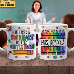 Teacher Teach Love Inspire-Personalized Mug-Gift For Teacher