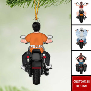 Personalized Woman/Man Biker AcrylicChristmas Ornament - 2024 New Release