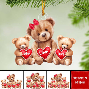 Grandma/ Mama Bear With Little Bear Kids Personalized Acrylic Ornament - 2024 New Release