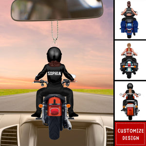 Personalized Motorcycle Girl Ornament - Best Gift For Bikers