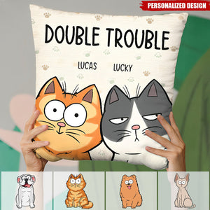 We're The Trouble - Cat Personalized Custom Pillow - Gift For Pet Owners, Pet Lovers