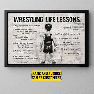 Personalized Wrestling Boy/Girl Life Lessons Poster - Gift For Young Wrestling Fans