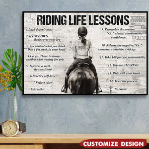 Personalized Horse Girl Riding Life Lessons Poster - Gift For Horse Girl