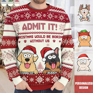 2024 New Release Give The Gift Of Holiday Cheer-Dog & Cat Personalized Unisex Ugly Sweatshirt- Christmas Gift For Pet Lovers