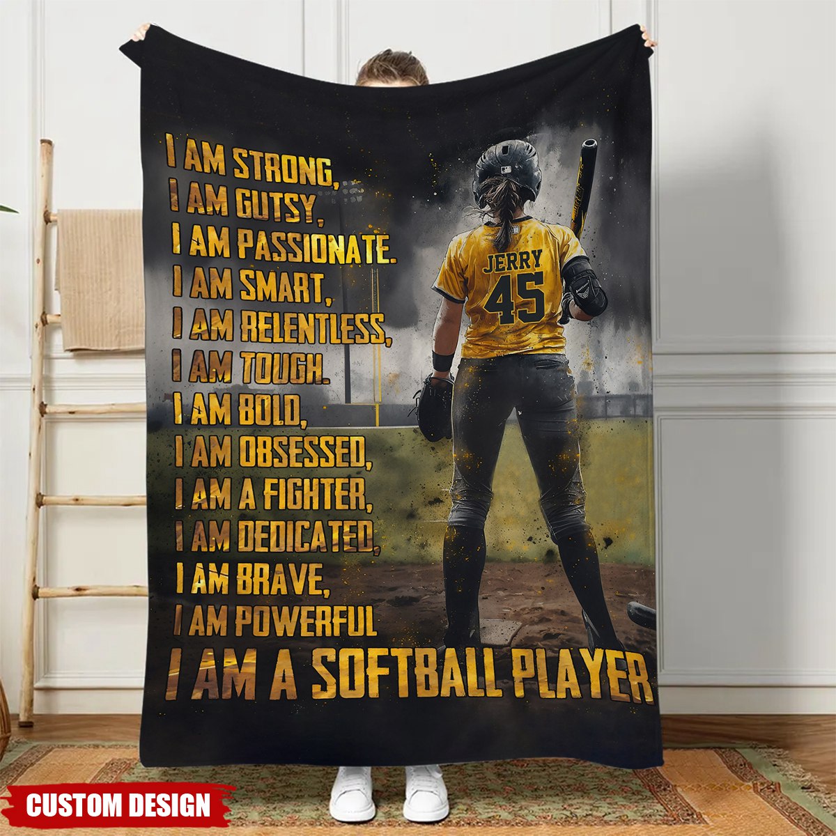 Personalized Softball Girl  Blanket - Gift For Softball Lovers