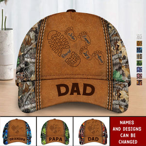 Personalized Best Dad/Grandpa Ever Footprints Cap