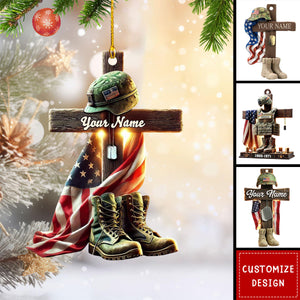 Personalized Military Cross Christmas Ornament-2024 New Release