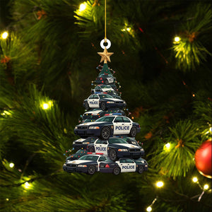 Police Cars Christmas Tree Ornament-Gift for police officers-2024 New Release