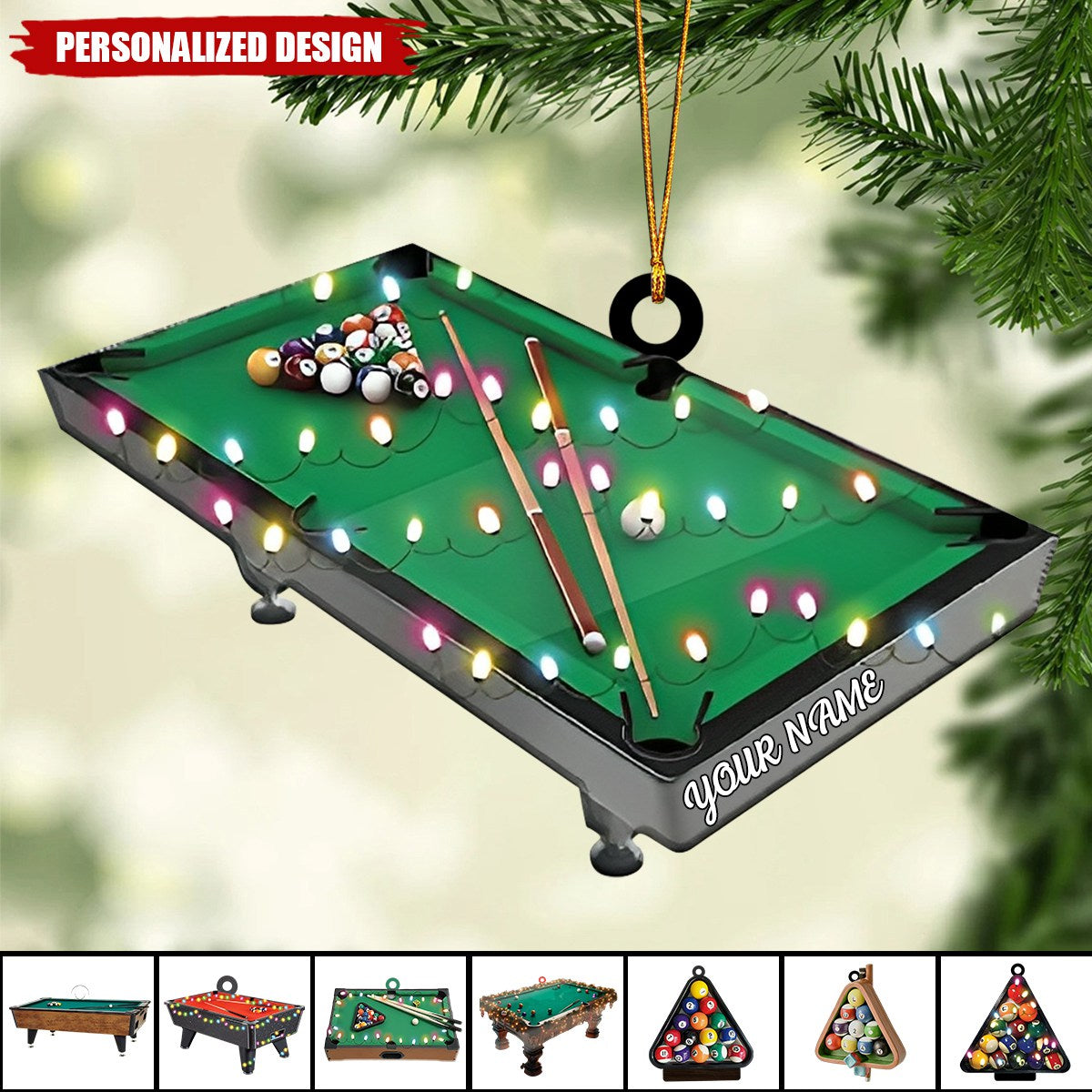 2024 New Release Personalized Billiard Christmas Ornament-Gifts For Pool Balls Lovers