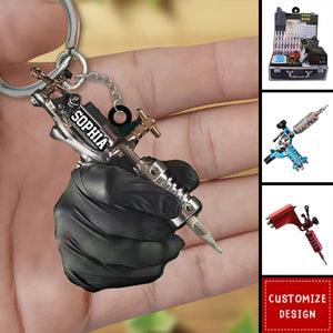 Personalized Tattoo Keychain-Gift For Tattoo Artist